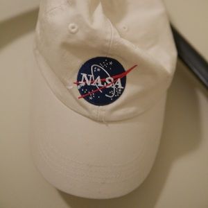 White nasa dad cap